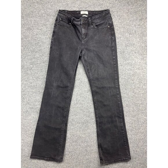 Shyanne Bootcut Jeans Women's 32 Black Denim Stretch Mid Rise 5 Pocket Ankle - Picture 1 of 9